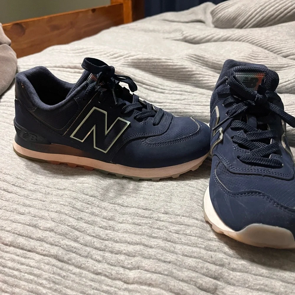 New Balance 574 Navy - Picture 2 of 7
